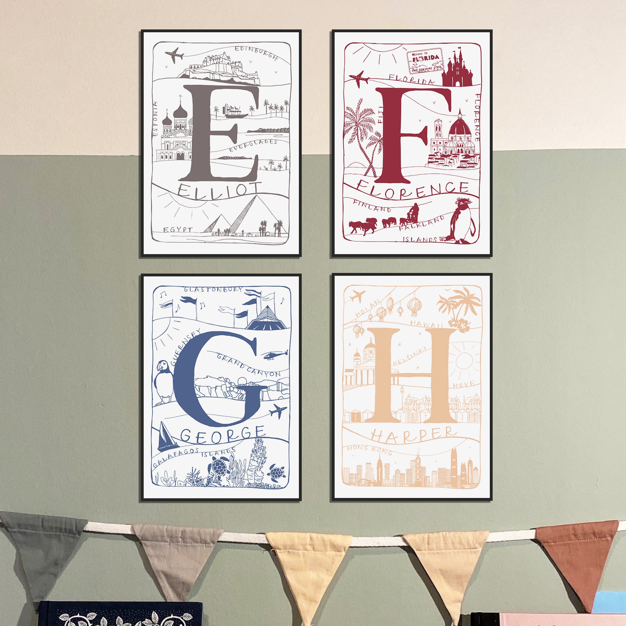 Personalised Initial Print | Little Explorer Alphabet Poster | Initial ...