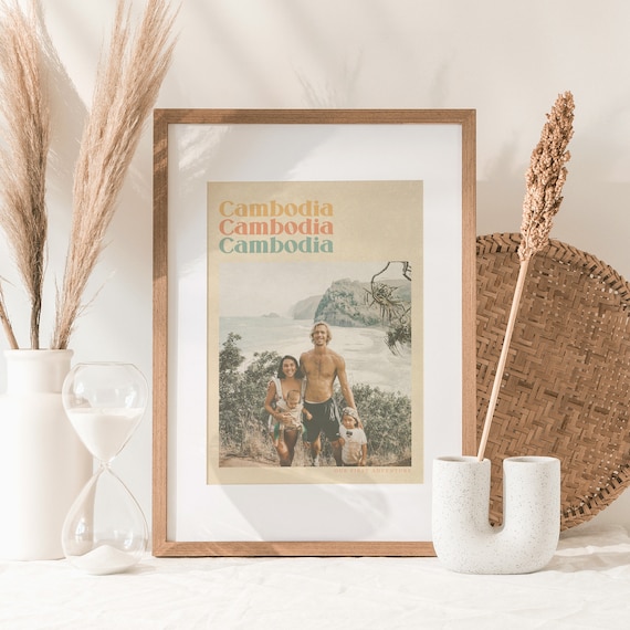 Personalised Mother's Day Art Print | Retro Style Holiday Photo Print | Mothers Day Gift | Vintage Style Photo Portrait | Travel Memories