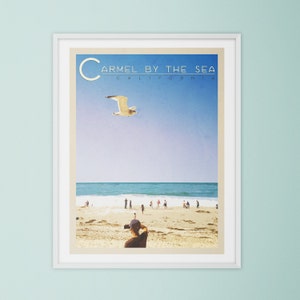 Carmel By The Sea Travel Poster | Coastal California Art Print | Vintage Carmel Poster Art