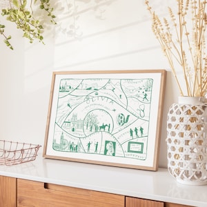 Impression personnalisée de carte du soixantième anniversaire | Illustration de vos souvenirs préférés sur mesure | Cadeau d'anniversaire personnalisé | Cadeau pour 60e anniversaire