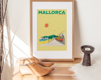 Mallorca Travel Poster: Port de Soller Art Print