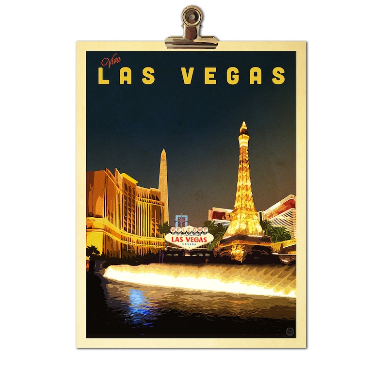 Las Vegas Travel Poster Personalised Las Vegas Travel Print Etsy UK