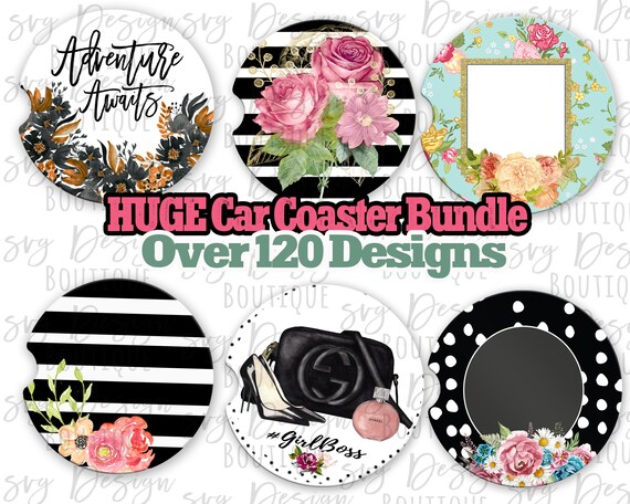 Download Stencils Templates Craft Supplies Tools Car Coaster Png Bundle Car Coaster Template Bundle Car Coaster Sublimate Template Car Coaster Set Of 2 Car Coaster Monogram Png Car Coaster