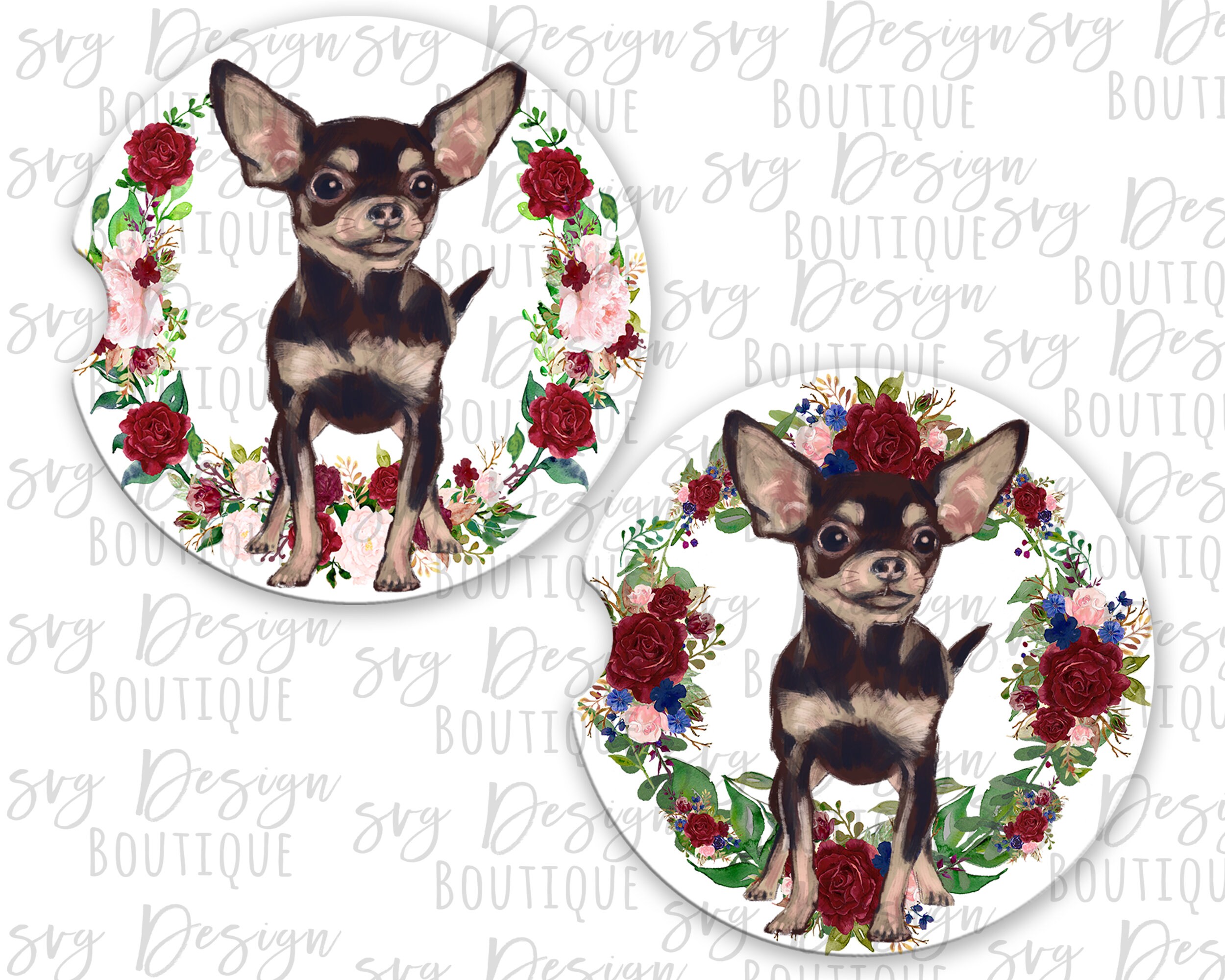 Dog Car Coaster Dog Coaster Set of 2 Car Coasters Car Coaster Etsy
