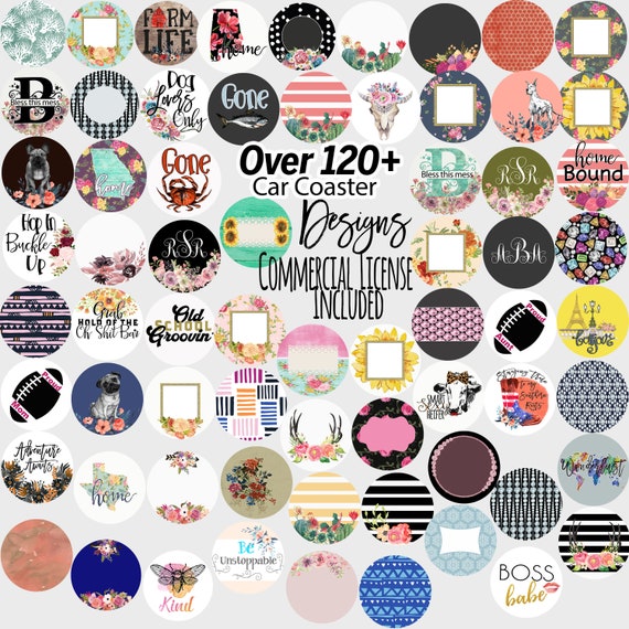Large Car Coaster Template Car Coaster PNG Bundle Car Coaster Etsy