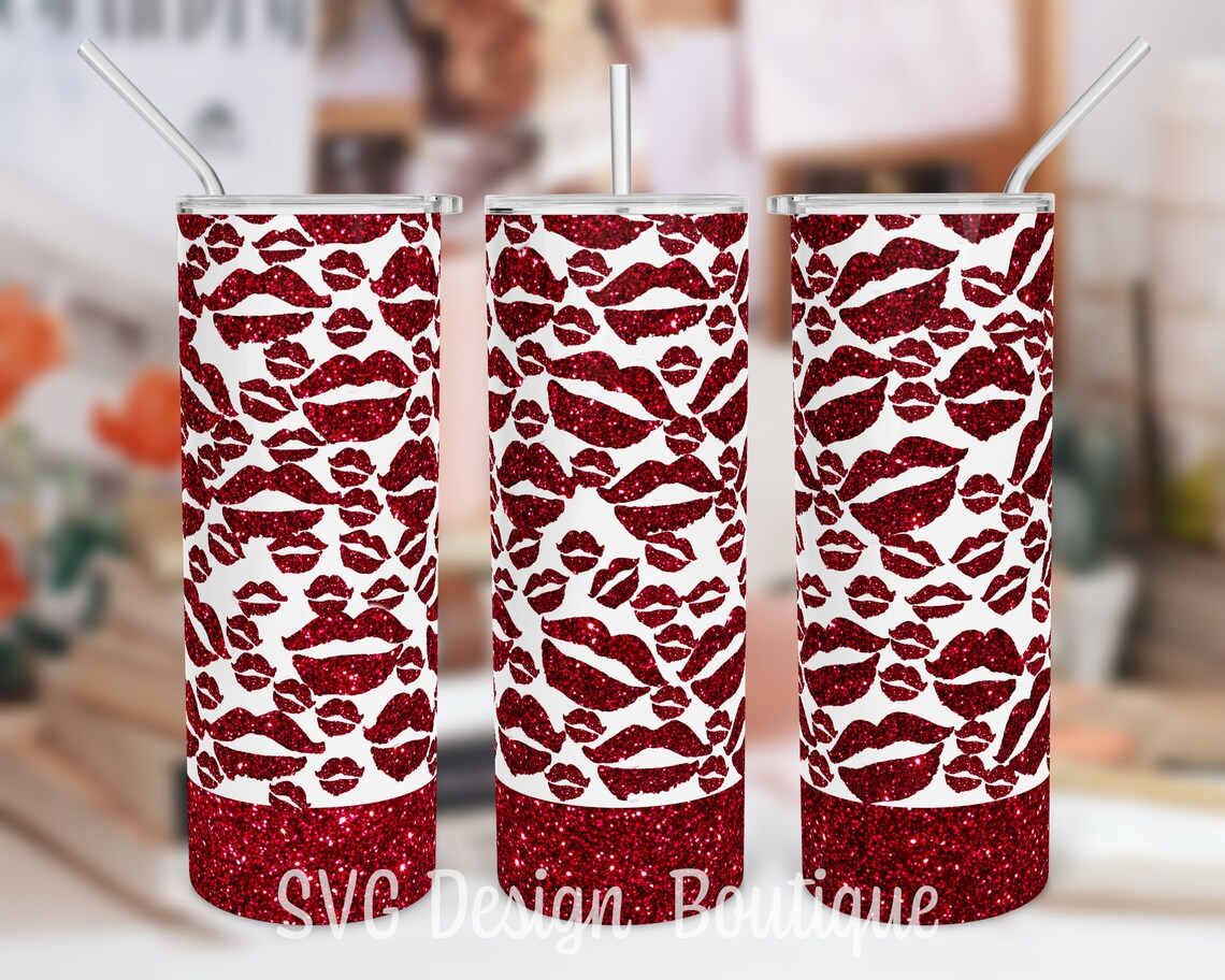 Red Glitter Tumbler Design Sublimation 20 Oz Glitter Skinny Etsy