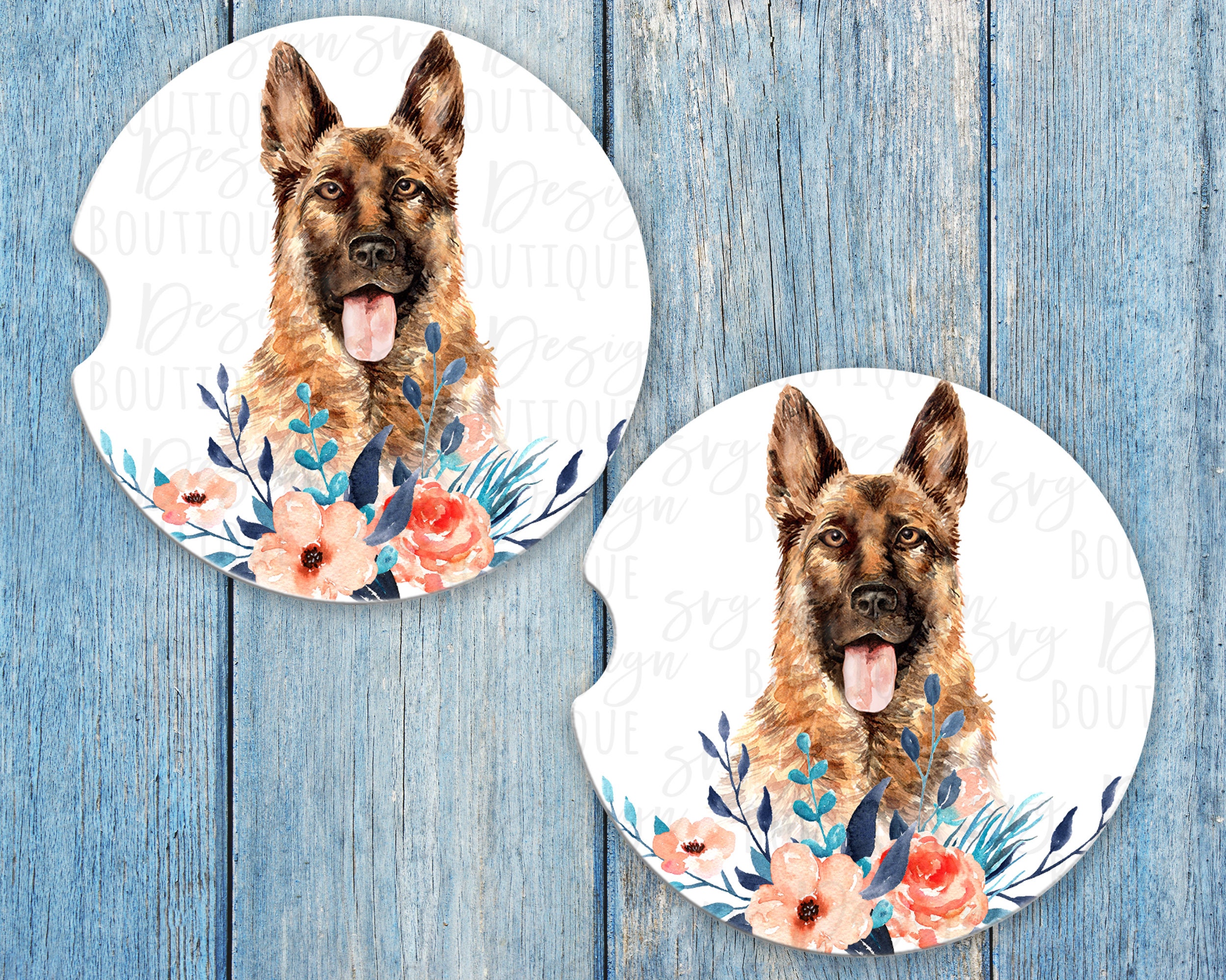 Download German Shepard White Car Coaster PNG Car Coaster Template ...