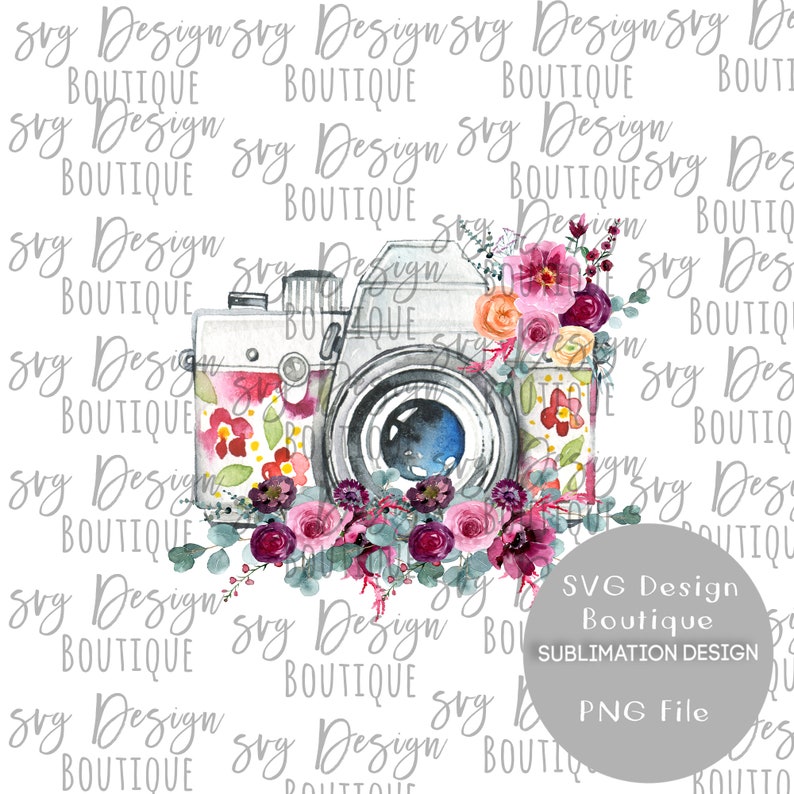 Download Clip Art Clipart Camera Png Sublimation Design Watercolor Camera Png Floral Vintage Camera Png Camera Clipart Floral Png Sublimation Art Collectibles