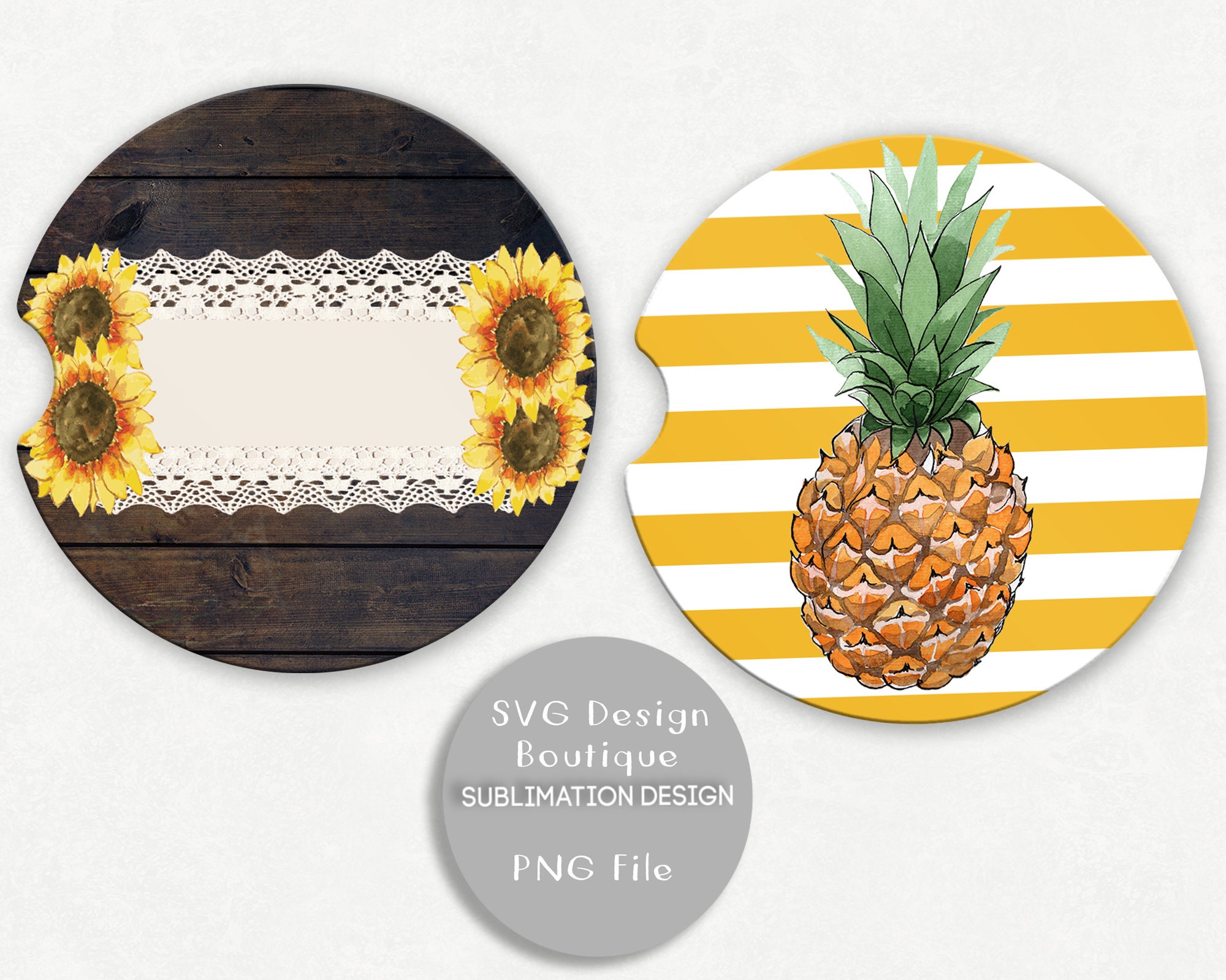 Download Pineapple Car Coaster PNG Wood Car Coaster Template Car | Etsy