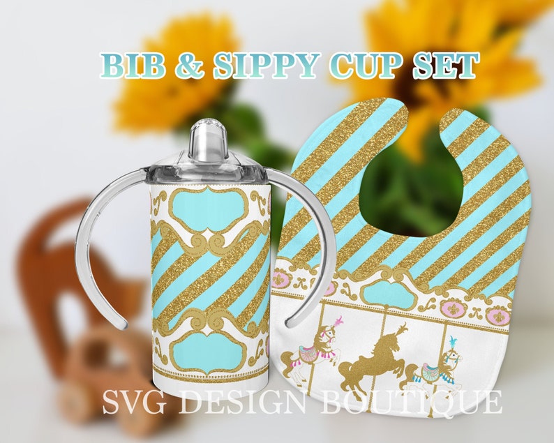 12oz Sippy Cup Sublimation Glitter Tumbler Design Bib Sublimation Template Blue Bib Sublimation Blue Sippy Cup /& Bib Set Design