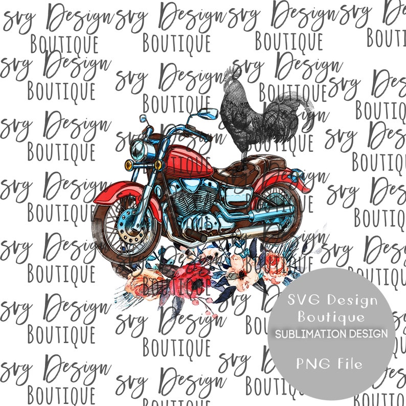 Download Art Collectibles Clip Art Vintage Motorcycle Rooster On Motorcycle Sublimation Designs Downloads Vintage Motorcycle Print Sublimation Graphics Instant Download