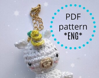 Amigurumi unicorn - Unicorn amigurumi PDF pattern - Crochet PDF pattern unicorn - Crochet unicorn - Unicorn keychain - PDF keychain pattern