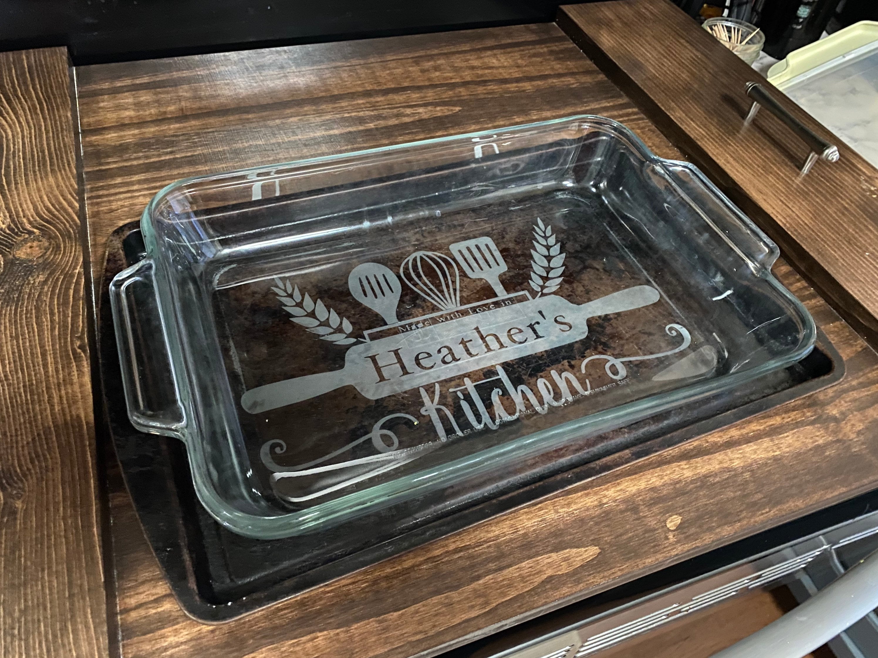 Made With Love in _______ Kitchen” Personalized Casserole Dish, Hand ...