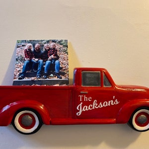 Vintage Rustic Ceramic Truck Wall Plaque Decor Picture Frame Personalized Custom Christmas Fall Decoration