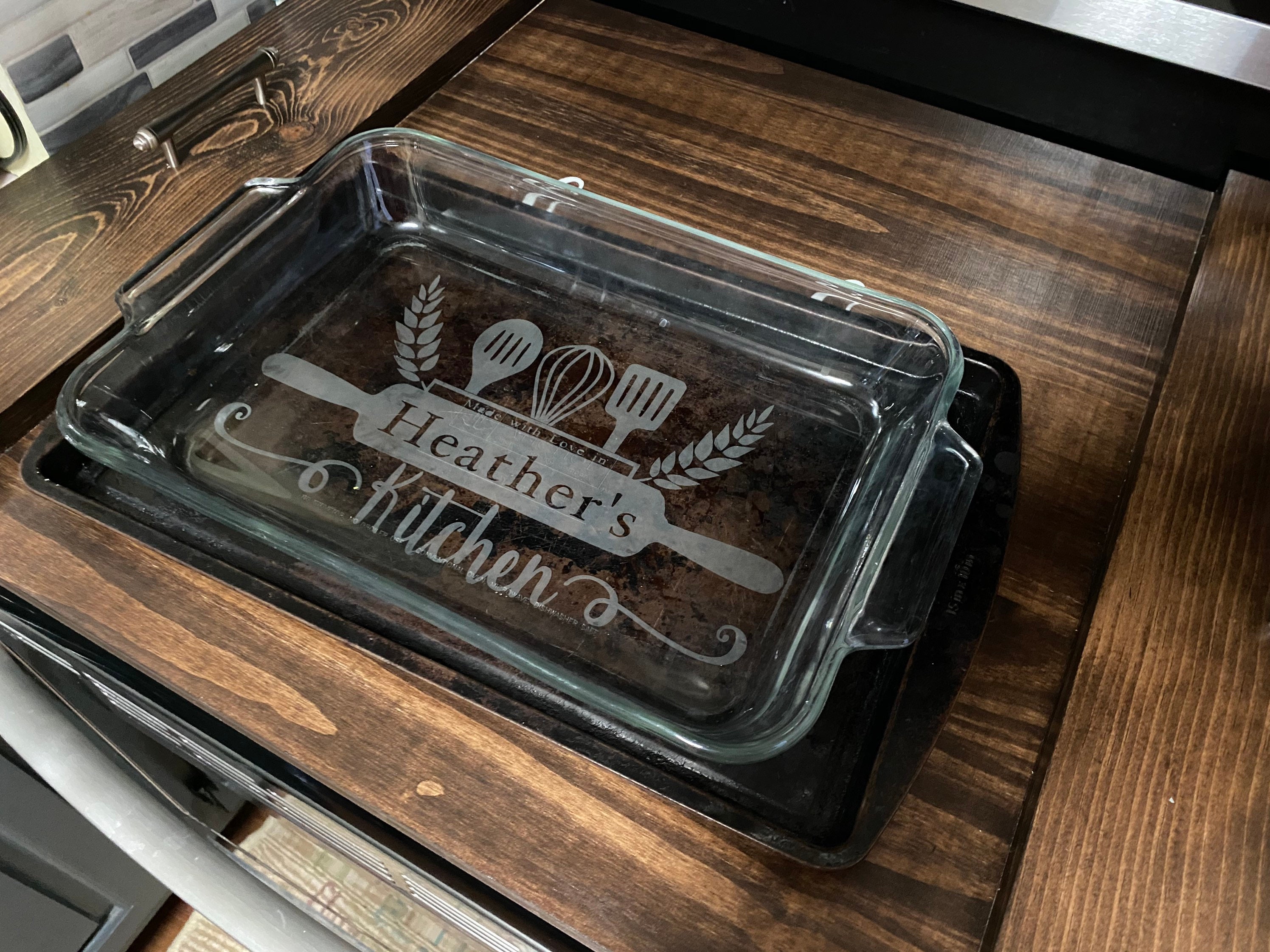 Made With Love in _______ Kitchen” Personalized Casserole Dish, Hand ...