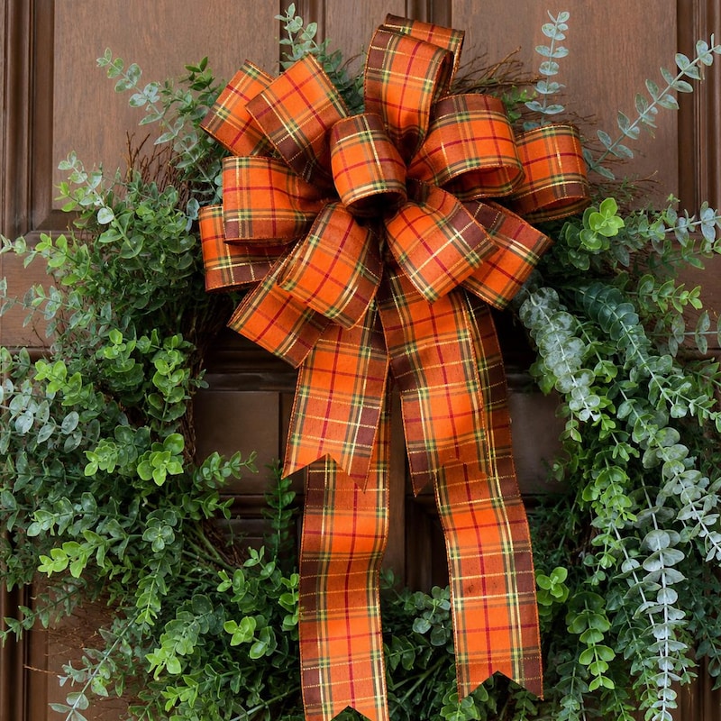 Premade Wreath Bows Fall Etsy 