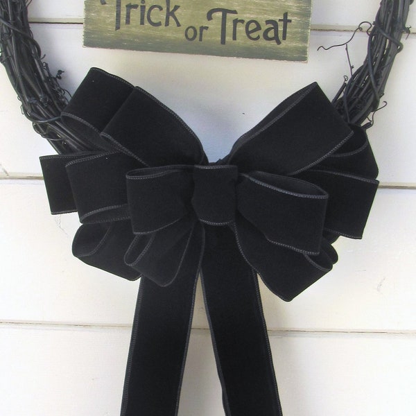 Large Black Velvet Bow, Black Wreath Bows