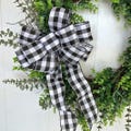 Wreath Bow Black and White Buffalo Check Wreath Bow checkered wreath bow gingham bow for wreath country buffalo plaid ribbon bow for lantern