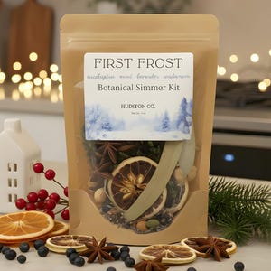 First Frost Botanical Simmer Kit • Clean Winter Home Scent • Lemon Eucalyptus Mint • Winter Simmer Pot • Ready to Gift