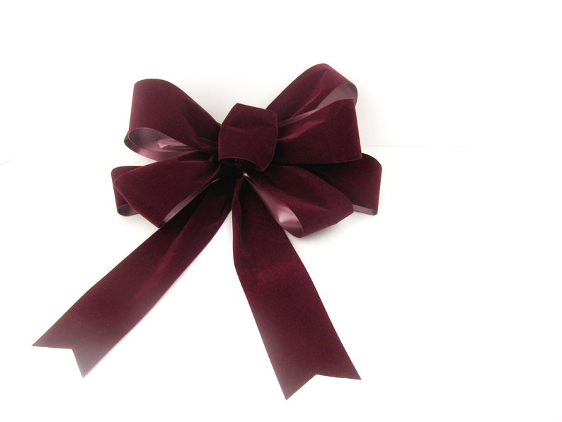 10 Burgundy Velvet Bows Christmas bows outdoor | Etsy