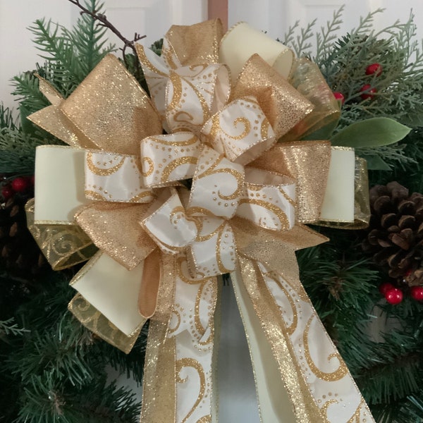 Christmas Tree Topper Bow Etsy