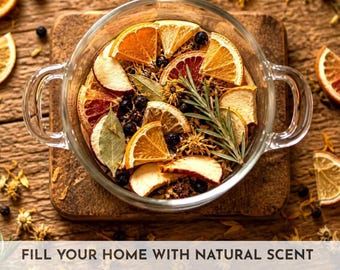 Simmer Pot Kits - Choose Your Scent -  Stovetop Potpourri - Cozy Home, Citrus Kitchen, Fresh Linen, Morning Garden Fragrance