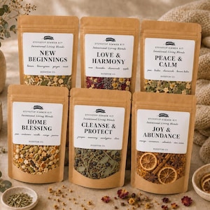 Intention Simmer Pot Kit Singles or Set, House Blessing Protection Cleansing Renewal, Stovetop Potpourri Ritual, Candle Alternative Gift