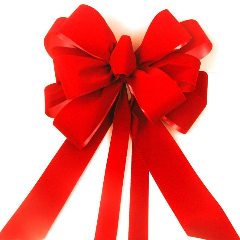 Large 12 Red Velvet Bow Large Wreath Bow Christmas Etsy