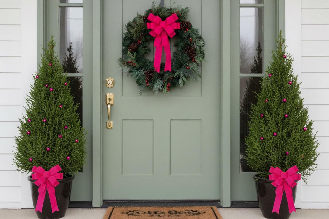 Handmade Hot Pink Velvet Christmas Tree Bow Topper: Neon Pink Candyland ...
