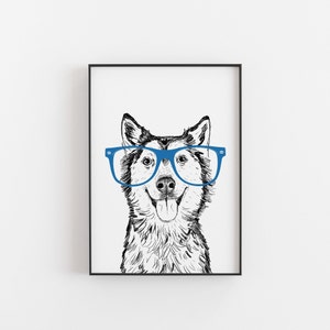 Husky Dog Print Sketch