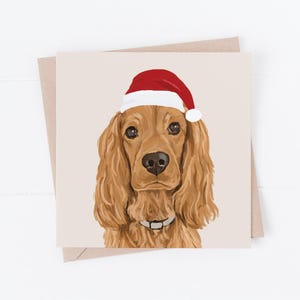 Hunde Weihnachtskarte, Cocker Spaniel Karte, Cocker Spaniel Weihnachtskarte, Cocker Spaniel, vom Hund, Golden Cocker Spaniel, Red Spaniel