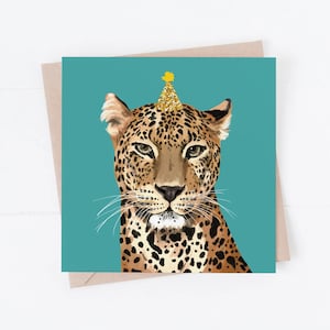 Leopard Geburtstagskarte, Leopard Geburtstag, Geburtstagskarten, Spaß Karten, Leopard Geschenk, Leopard, Spaß Karten, Party, Katzenliebhaber