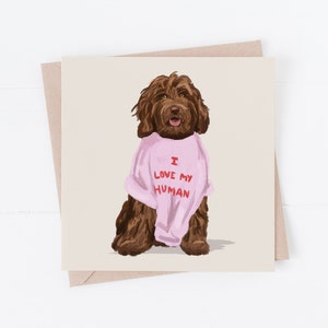 Vom Hund, Hundekarte, Cockapoo, Cockapoo Jahrestagskarte, Hunde valentinskarte, Hund valentinskarte, Hund liebt dich, Cockapoo Geschenk