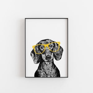 Personalised Dachshund Print, dachshund dog print, Dog Portraits, Personalised dog portrait, dachshund, gifts for dog lovers, the dog lover,