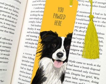 collie dog bookmark, dog bookmark, bookmark, dog gift, collie dog gift, border collie, bookmarks, collie dog, collie gifts, book lover gifts