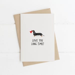 Love you, love vom Hund, Jubiläumskarte mit dem Hund, Dackel Karte, Hundekarte, Geschenke für Hundeliebhaber, Hunde Geschenke, Dackel Geschenk, Dackel