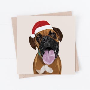 Carte de Noël chien, carte boxer, carte de Noël boxer, boxer, du chien, cartes chien, boxer de Noël, cartes de Noël boxer chien, cadeaux pour les amoureux des chiens