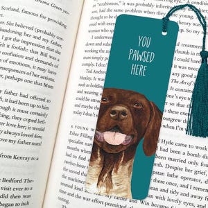 dog bookmark: hand-painted printed artwork, gifts for dog lovers, book accessories, Pointer Short Haired