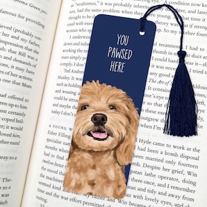 dog bookmark: hand-painted printed artwork, gifts for dog lovers, book accessories, Cockapoo Light Brown