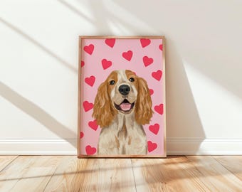 Orange Roan Cocker Spaniel Print: Hand-Illustrated Dog Art