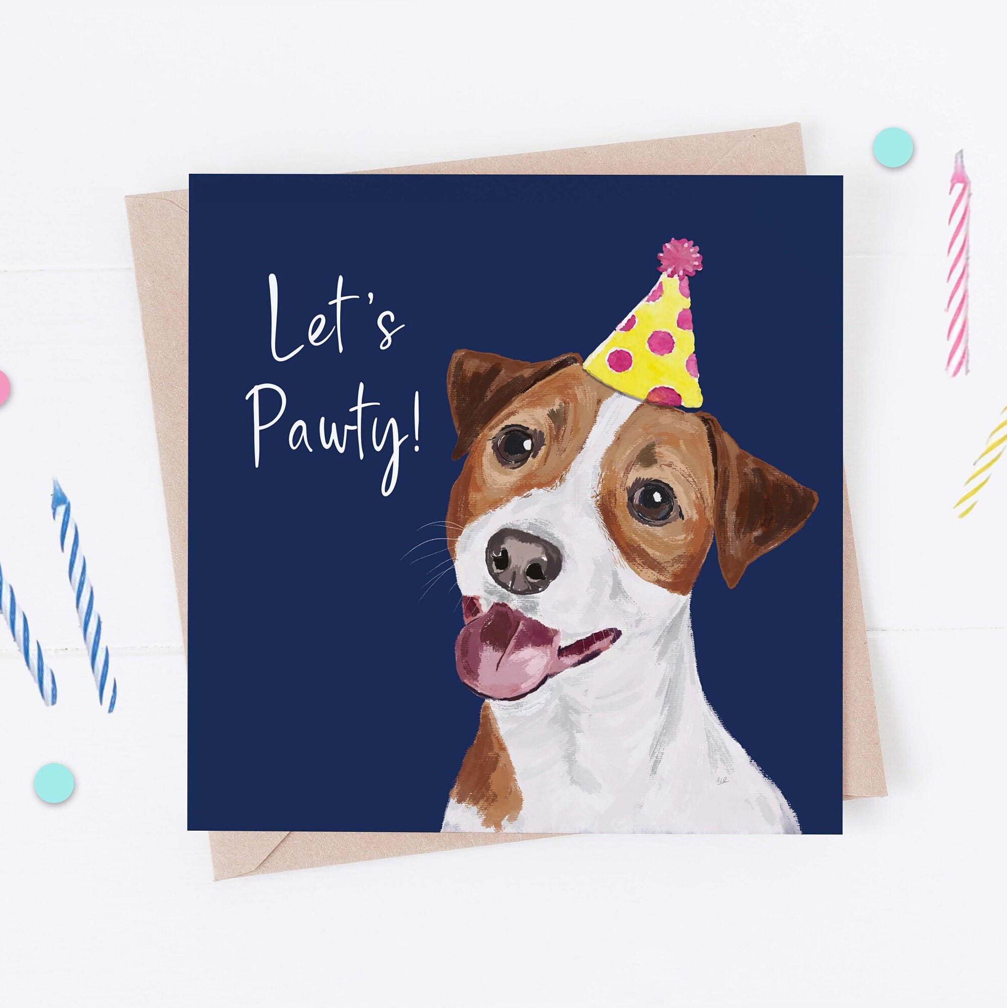 Wee Blue Coo Geburtstagskarte – Jack Russell Mit Hasenohren & Karotte, 17,5x12,5 Cm, Mit Umschlag