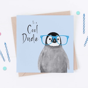 Geburtstagskarte, Pinguin Karte, Pinguin Geburtstagskarte, Geburtstagskarte für Junge, Geburtstagskarten, Pinguine