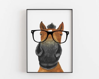 Horse Print, hand drawn