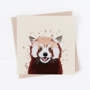 Carte d'anniversaire panda roux, anniversaire panda roux, cartes d'anniversaire, cartes amusantes, cadeau panda roux, panda roux, cadeau panda