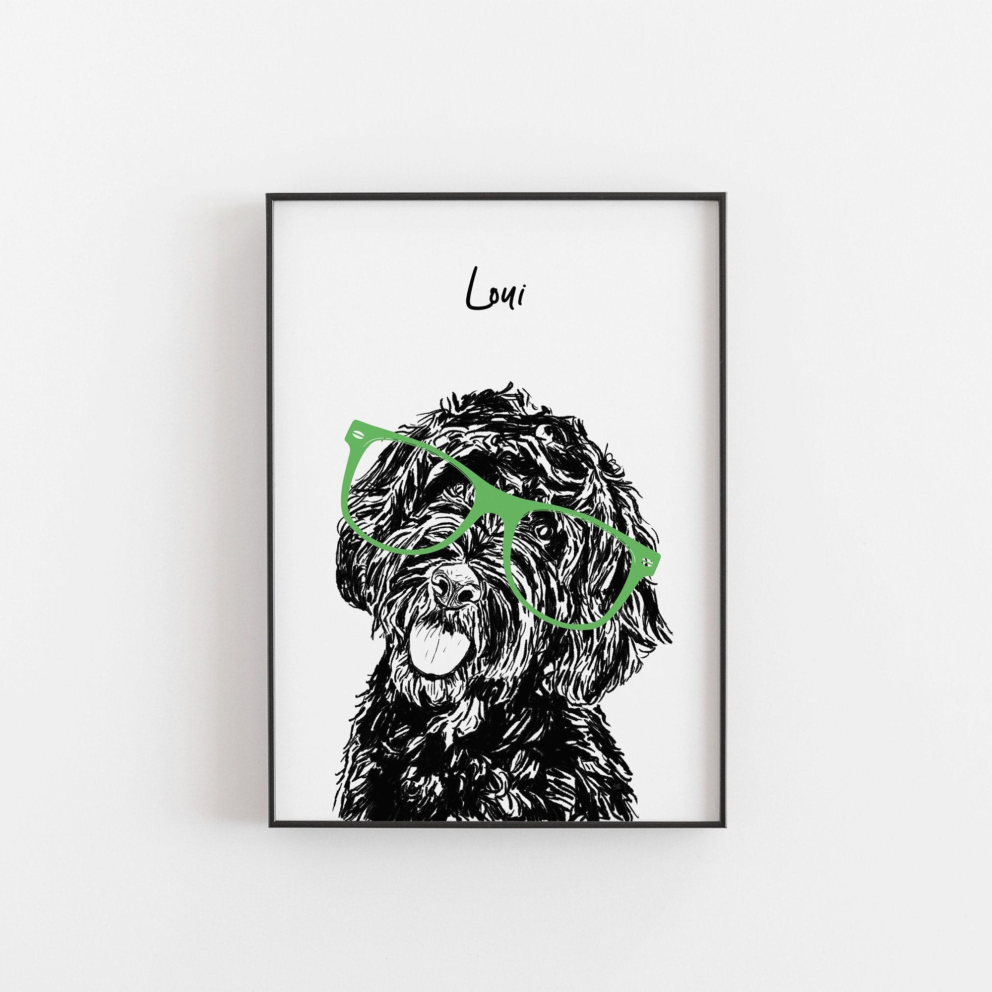 Labradoodle Dog Print Sketch - Etsy