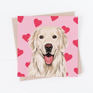 Golden Retriever-kort: Handritad hundårsdag, irish cream-hund