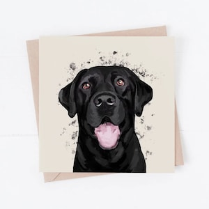 Hunde Geburtstagskarte, Labrador Karte, Labrador Geburtstagskarte, Labrador, vom Hund, Hundekarten, schwarzer Labrador Geburtstagskarte, Labrador Kunst