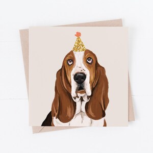 Carte d'anniversaire de chien, carte de Bassett hound, carte d'anniversaire de Bassett hound, bassett hound, cartes de chien, cadeaux pour les amateurs de chiens, cadeau Bassett hound