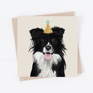 Hund Geburtstagskarte, Collie Karte, Collie Geburtstagskarte, Border Collie, vom Hund, Hundekarten, Border Collie Geburtstagskarte, Collie Hund Geschenk