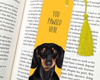 Dashshund dog bookmark, dog bookmark, bookmark, dog gift, Dashshund dog gift, fun bookmarks, bookmarks, Dashshund, Dashshund gift